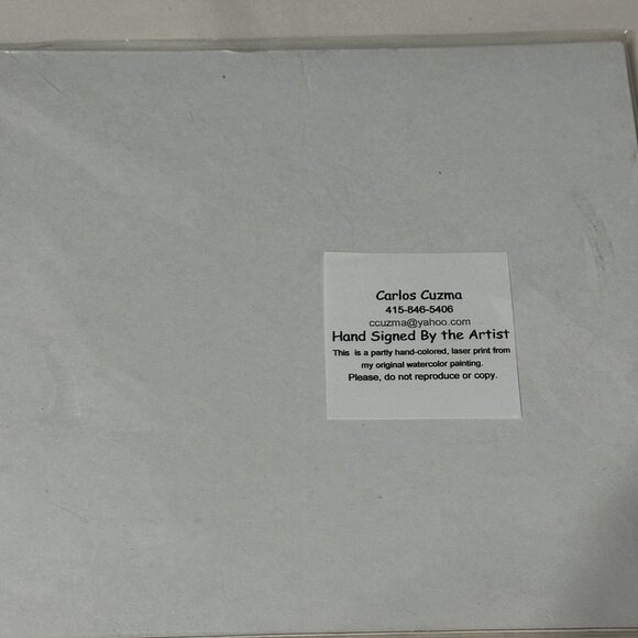 Signed Carlos Cuzma trolley car 10x 8” unframed matted hand colored laser print - Picture 2 of 5